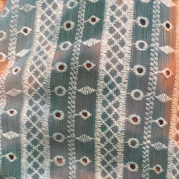 Ruby Rd. Blue and Peach Textured Cardigan - Picture 3 of 8